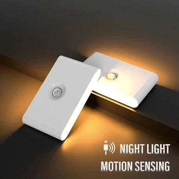 LED-es Indukciós Éjszakai Fény Újratölthető USB Mozgásérzékelő Lépcsőn Fali Lámpa Hálószoba, Folyosó, Szekrény, Konyha, Fürdőszoba Éjszakai Fény