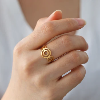 Unift Egyszerű Kör Gyűrűk Nők Rozsdamentes Acél Esküvői Zenekar Ujj Gyűrű koreai Divat Geometriai Ékszerek, Kiegészítők Ajándék