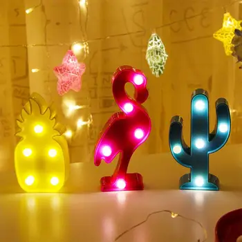 Adeeing 3D-s asztali Lámpa Rajzfilm Ananász/Flamingo/Kaktusz Modellezés Táblázat Éjszakai Fény LED Lámpa Otthoni Irodai Dekoráció, Ajándékok