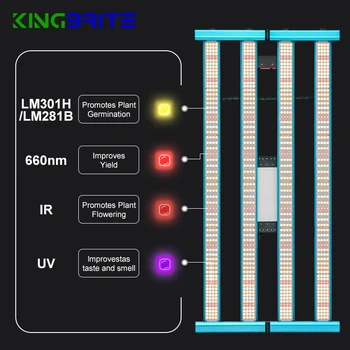 KingBrite 650W LM301H/LM281B+Epistar 660nm UV, IR LED Nő Fény 5X5Ft Vagy 4X4Ft Sátor