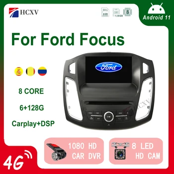 HCXV Android Autó Rádió Sztereó Ford Focus 2 Din-Hifi Autós Navigációs Multimédia Rendszer, Dvd Lejátszó, Audio Gps Autoradio 4G