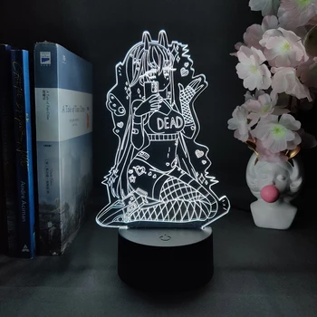 Önarckép Nulla Két LED-es Anime Lámpa Aranyos Room Decor Éjjeli Harajuku Hálószoba Komód Asztali Lámpák Aranyos Drága a Franxx