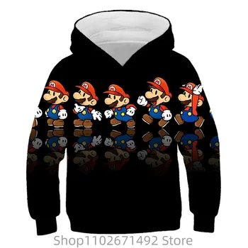 Super Mario Játék 3D-s Nyomtatási Fiú kapucnis felső Őszi Kapucnis Pulcsi Fiúknak Gyerek Ruha Hosszú Ujjú Pulóver Maximum Gyerekek Kabátok