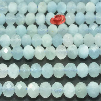 Természetes Kék Akvamarin Csiszolt Rondelle Laza Drágakövek Nagykereskedelmi Ékszer Készítés Dolog Félig Drágakő