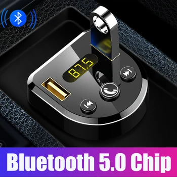 JINSERTA Autóskészlet MP3 Lejátszó, Kihangosító Bluetooth 5.0 FM Transmitter Dual USB Autós Töltő Támogatás U Lemez Zene Lejátszás FM modulátor