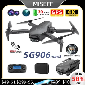 SG906 MAX3 Szakmai FPV 4K Kamera Drón, 3-Tengelyes Gimbal Digitális átviteli 4KM Mini Drón Akadály Elkerülése GPS Drón