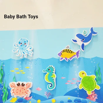 Fürdés, Játék, Fali Matricák Fröccsenő Úszó Habot Transzfer Tengeri Világ Állati Játékok Kisgyermek Játékok, Baba, Kisgyermek Játékok
