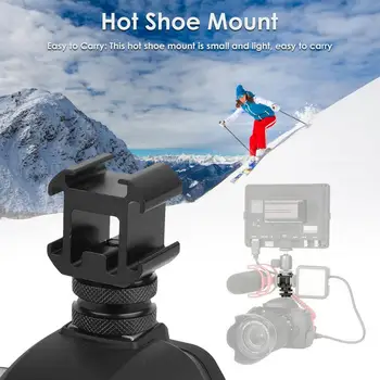 Alumínium Kamera Szexi Cipő Mount Adapter Videó Tripla Hideg Cipő Konzol Világítás LED Monitorok Mikrofonok Audio Felvevő Kamera
