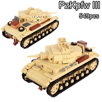 WW2 Tartály Németország Panzer III Közepes Tank építőkövei Katonai Páncélos Katonák Harckocsi MOC Játékok Építési Tégla