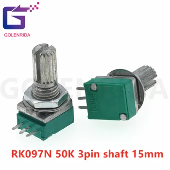 5DB RK097N 50K egységes kapcsolódó potenciométer B50K egy kapcsoló audio 3pin tengely 15mm erősítő tömítő potenciométer