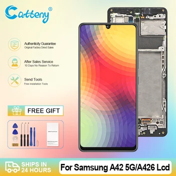 6.6 Hüvelyk A426 Kijelző Samsung Galaxy A42 5G lcd Touch Digitalizáló A426B A426U Szerelvény Csere Keret Ingyenes Szállítás