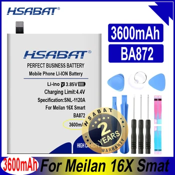 HSABAT BA872 3600mAh Felső Kapacitású Akkumulátor a Meizu Meilan 16X Okos Telefon, Akkumulátorok