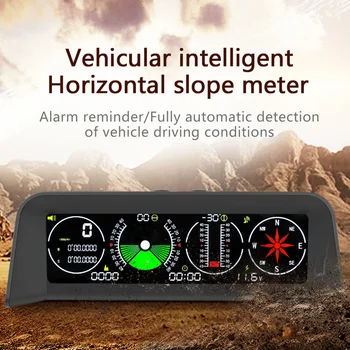 HIRDETÉS X90 Okos Lejtőn Méter Inclinometer GPS Digitális Sebességmérő KM / h KM/H Autó Iránytű HUD Roll Szögben Dönthető Pályán Magasság Mérő