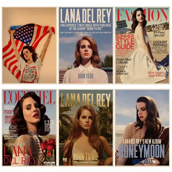 Énekesnő, Lana Del Rey DIY Poszter Decoracion Festmény Wall Art Kraft Papír, Esztétikai Művészeti Falon Festmény
