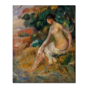 eladni festmények online Pierre Auguste Renoir reprodukció Meztelen a Növényzet Kiváló minőségű, Kézzel festett