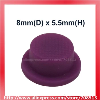 8 mm-es(D) x 5,5 mm-es(H), Szilikon Tailcaps - Lila (10 db)