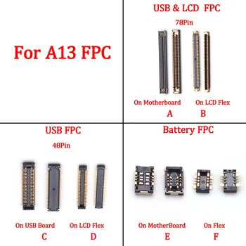 2-10db 48 78 Pin LCD Kijelző FPC Csatlakozó Az Alaplapon Samsung A13 4G A135F A135U A13 5G A136 B Akkumulátor USB Töltő Csatlakozó