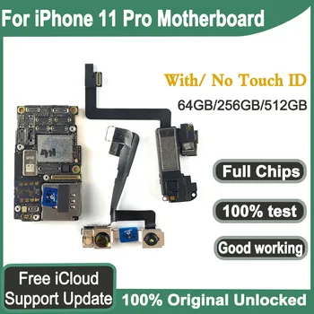 Eredeti iPhone 11 pro Alaplap Arcát ID Tiszta iCloud Kártyafüggetlen iPhone 11 Pro Alaplap Logikai kártya Teljes Chips
