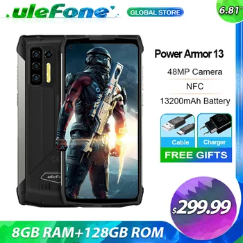 Ulefone Power Armor 13 13200mAh Masszív Telefon 128GB Android 11 Vízálló Okostelefon 6.81