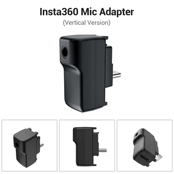 Audió Adapter C-Típusú, illetve 3,5 mm-es Port Mikrofon töltőkábel Csatlakozó Nem Vízálló Egyszerű Szétszerelés a Insta360 EGY RS