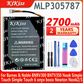 KiKiss 2700mAh MLP305787 Akkumulátor Barnes & Noble BNRV300 BNTV350 Nook Simple Touch Egyszerű Érintés 6 Onyx Boox Newton Nook2/3