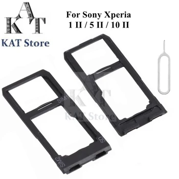 A Sony Xperia 1 5 10 II. XQ-AU51 XQ-AU52 SZÓVAL-41A SOV43 Dual Sim Tálca Jogosultja Adapter Aljzat Nélkül Port Fedél Csere