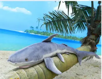 nagy plüss cápa játék, szimuláció plüss szürke cápa baba szülinapi ajándék miatt 140cm