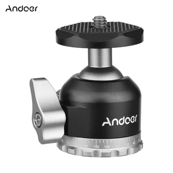 Andoer Kompakt, Panoráma Ballhead Tripod Mount Adapter 1/4 Hüvelyk Csavaros Csatlakozó Mini Labda Fejét a Kamera Okostelefon Videó Felvétel
