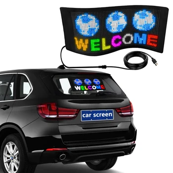 Vezeték nélküli LED Görgetés Üzenetek Flexibilis LED Tábla, Bluetooth Program Autó Hátsó Ablak Flexibilis LED Kijelző testre Szabott Panel