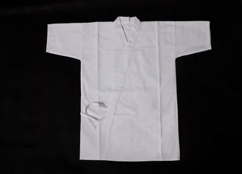 UNISEX 100% - os teljes pamut kendo öltöny szamuráj t-shirt Fehér alsó Aikido-Iaido Inget viselnek belül