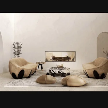 Skandináv stílusú fény luxus szövet kanapé egyszerű, modern, fekete kreatív három személy, nappali bútorok