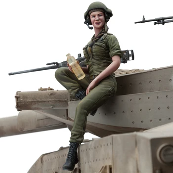 Festetlen Készlet 1/16 modern Női Tank legénysége katona új ábra Történelmi Gyanta Ábra miniatűr garázs készlet
