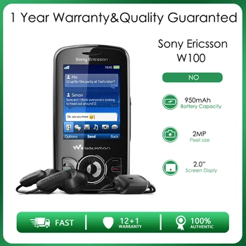 Sony Ericsson W100 Nyitva 100MB 75MB RAM 2MP Kamera Olcsó mobiltelefon Ingyenes Szállítás