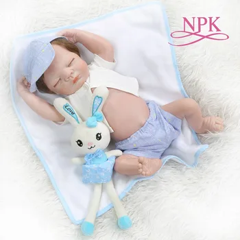 NPK 52CM bebe baba újjá teljes test szilikon újszülött alszik a baba fiú fürdő játék Születésnapi Ajándék