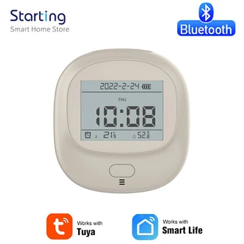 Tuya Bluetooth-Hőmérséklet-Páratartalom-Érzékelő LCD Ébresztőóra Alkalmazás Ellenőrző Hőmérő Páratartalom Érzékelő Intelligens Otthon