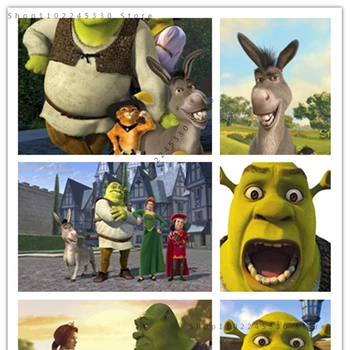 A Disney Klasszikus Anime Szörny Shrek Gyémánt Festmény Keresztszemes Hímzéssel, Strasszos Mozaik Művész Haza, Gyerek Szoba Dekoráció