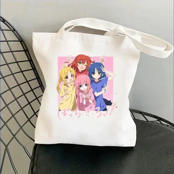 Bocchi a Rock Manga Ryo bevásárló táska, újrahasznosítható vászon pamut táska újrahasznosítani táska táska ruhával sac cabas egyéni