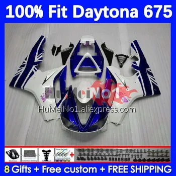 OEM Body Kit A Daytona 675 Daytona-675 2009 2010 2011 2012 194No.2 Daytona675 09 10 11 12 Injekció penész Burkolat fehér fényes