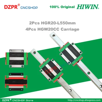 Eredeti HIWIN HGR20 Lineáris vezető 550mm 21.65 a Vasúti HGW20CC Szállítási Csúsztassa a CNC Router Gravírozás Faáru Lézer Gép