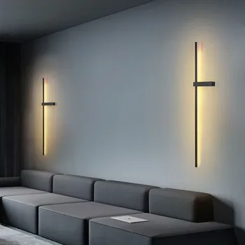 Minimalista szalag fali lámpa hálószoba éjjeli lámpa, modern, egyszerű, kreatív nappaliban kanapé rács TV háttér fali lámpa