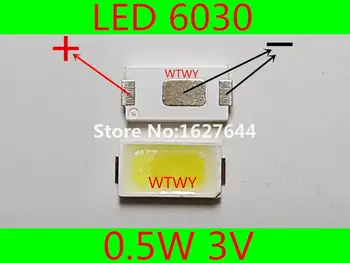 50pcs AOT LED 6030 LED Háttérvilágítás Nagy Teljesítmény 0,5 W 3V 50LM LED Háttérvilágítás TV hideg fehér LED LCD TV Háttérvilágítás Alkalmazás