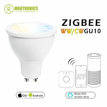 Zigbee ww/cw GU10 LED fényszóró 5W ZLL Telefon ALKALMAZÁS, Vezérlés Szín Hőmérséklet Lámpa AC100-240V hideg Fehér, Meleg Fehér Led Izzó