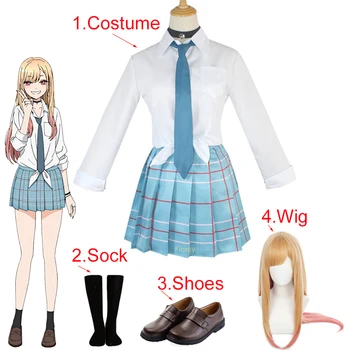 Anime középiskolás Lány Diák JK Egységes Szoknya A Dress-Up Drágám Marin Kitagawa Cosplay Jelmez