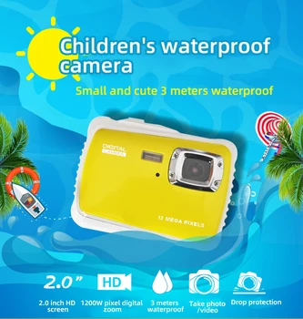 Új WTDC-5263 Mini Képkeret, Digitális Fényképezőgép HD Kamera 3m Vízálló Gyermek Fiúk, Lányok Születésnapi Ajándék Diák TÜKÖRREFLEXES Fényképezőgép