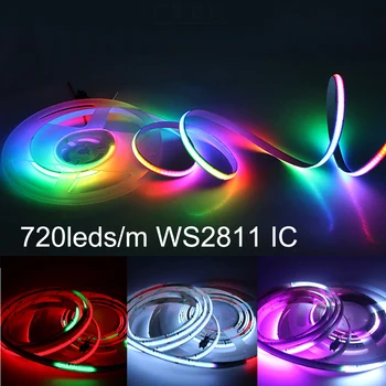 Címezhető COB LED Szalag Light 24V Teljes Álom Színes LED Szalag 720LEDs WS2811 Pixel ELESETT FCOB Szalag Mágikus Színpompás Szoba Dekoráció Lámpa