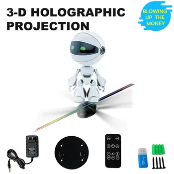 Holografikus Rajongója a 3D Projektor Úszó Szemmel Hangszer Lámpa Képernyő LED Hologrom Mobil Reklám Gép Logó Projektor